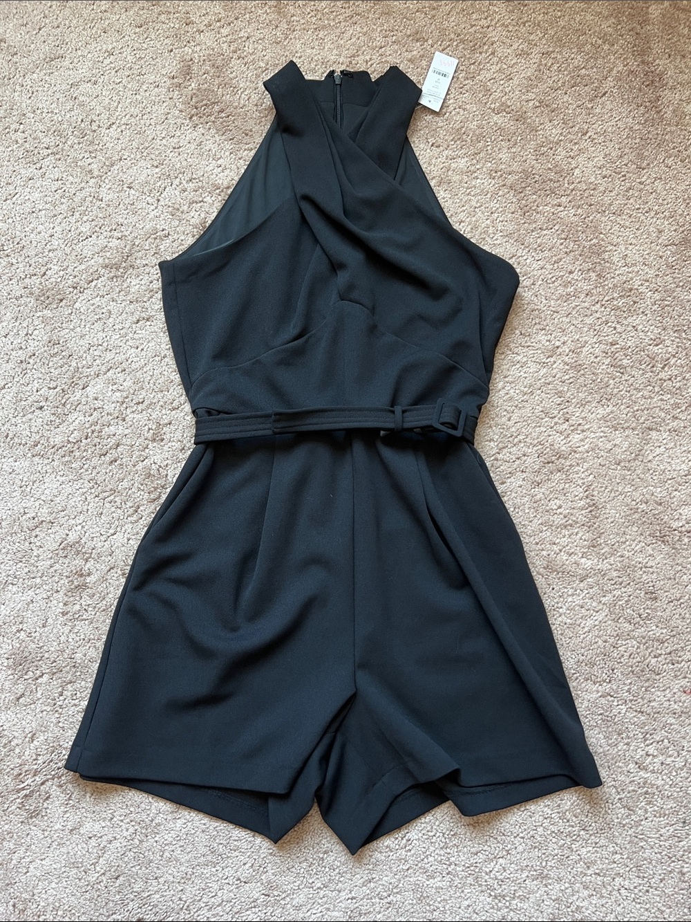 NWT White House Black Market Halter Neck Belted Romper